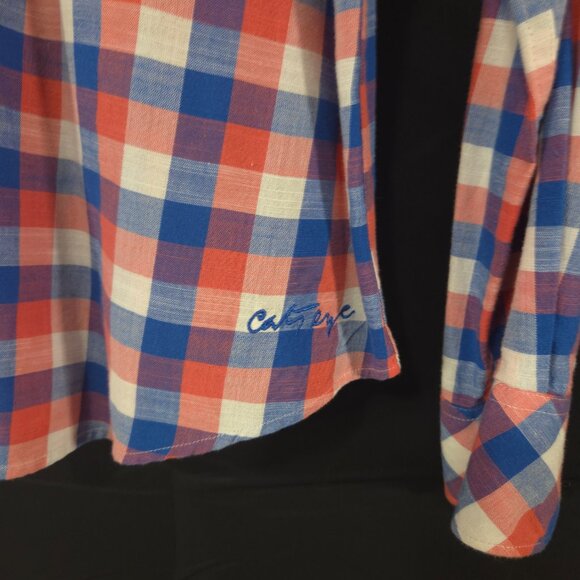 Cats Eye Double Pocket Button Up Size Large Very Nice - Picture 6 of 8